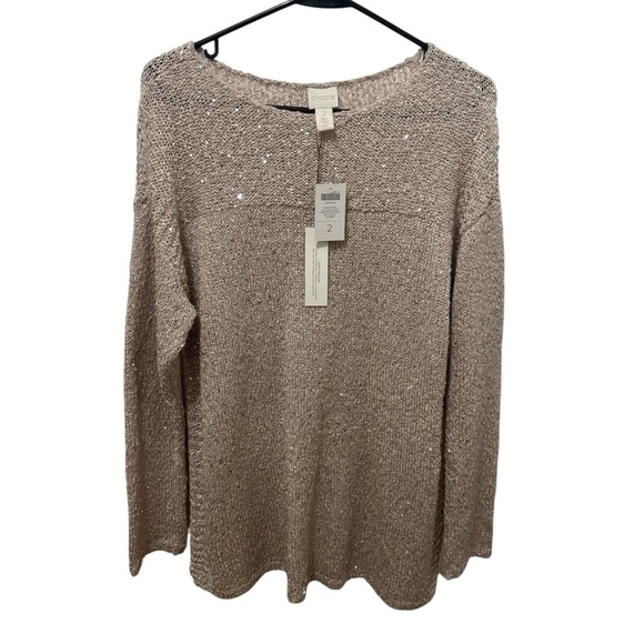 Chico’s Sequin Shine Maya Pullover Sweater Size Large - Picture 1 of 6